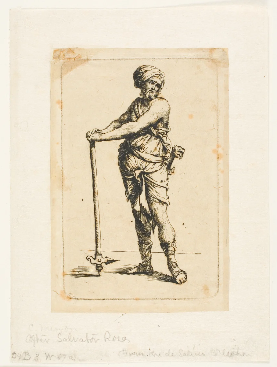 A Soldier Standing, Full Face by Charles Meryon, print, 1849