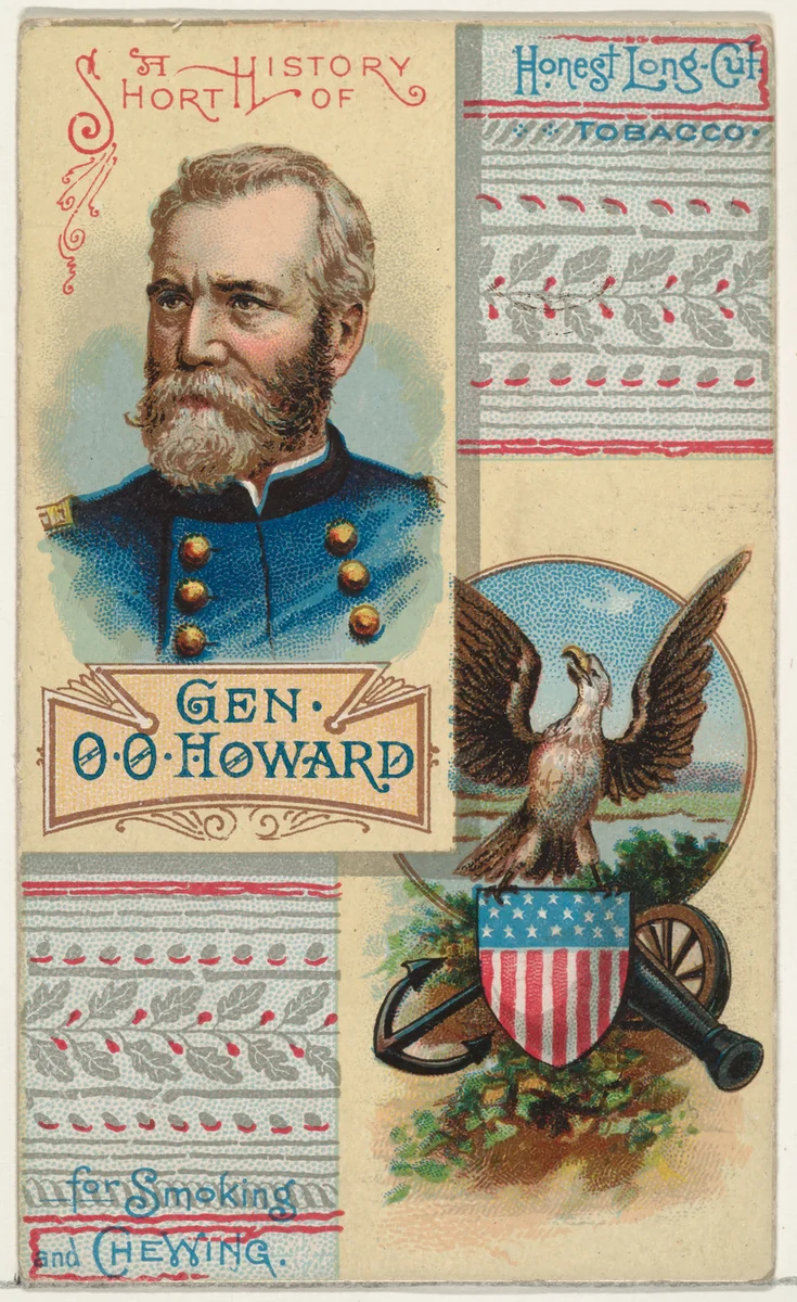 A Short History: General Oliver Otis Howard, from the Histories of Generals series (N114) issued by W. Duke, Sons & Co. to promote Honest Long Cut Smoking and Chewing Tobacco by W. Duke, Sons & Co., print, 1888