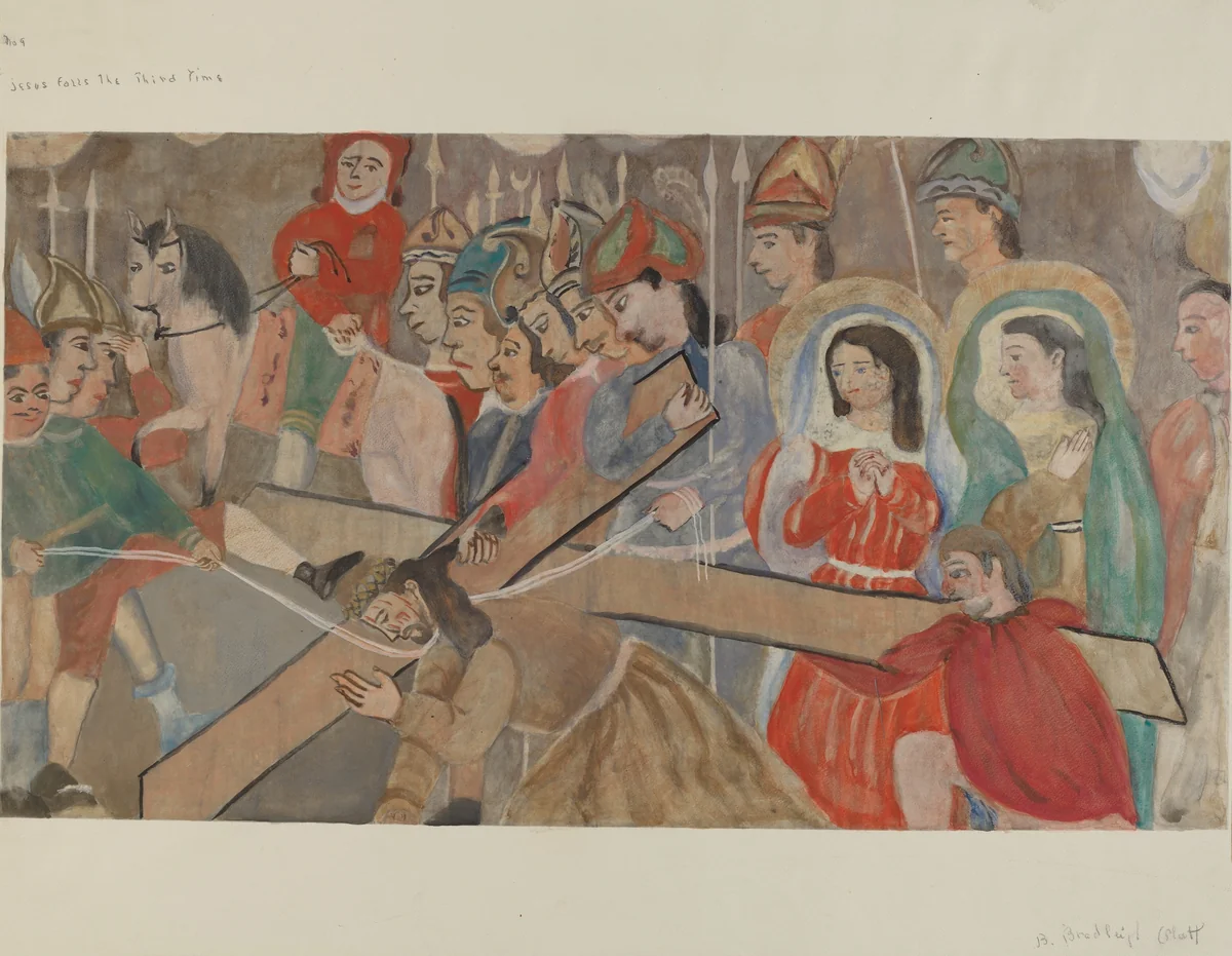 Station of the Cross No. 9: Jesus Falls the Third Time by Beulah Bradleigh, index of american design, 1936