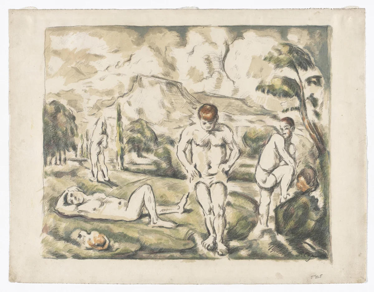 The Bathers, large plate (Les baigneurs, grand planche) by Paul Cézanne, print, 1896