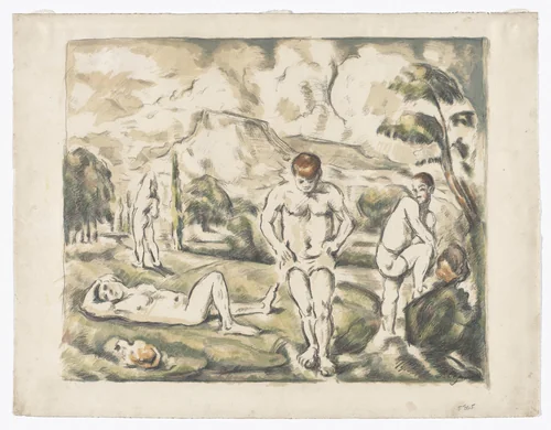The Bathers, large plate (Les baigneurs, grand planche) by Paul Cézanne, print, 1896