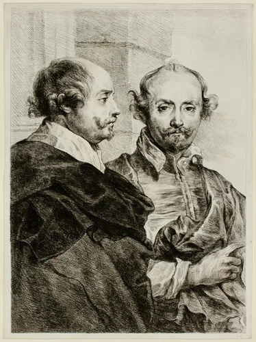 Two Portraits of a Man in Half-Length by Dominique Vivant Denon, print, 1784-1815