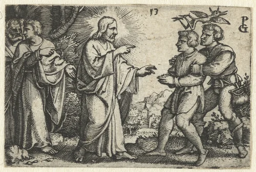Christus geneest bezeten man by Unknown, print, 1534-1535