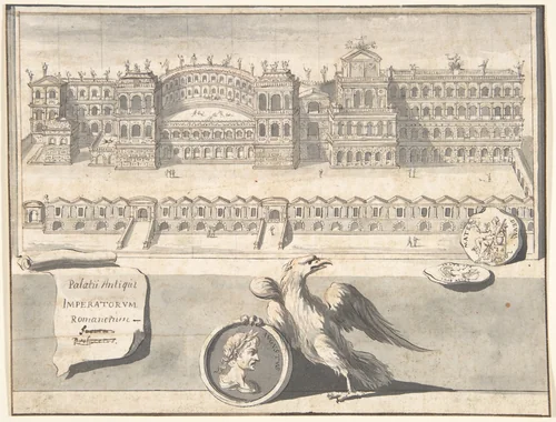 A Reconstructed View of the Palace on the Palantine Hill by Jan Goeree, drawing, 1690-1704