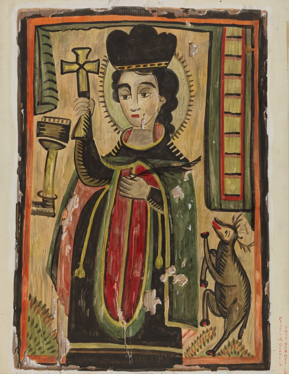 Retablo - St. Procopio by Majel G. Claflin, index of american design, 1935-1942