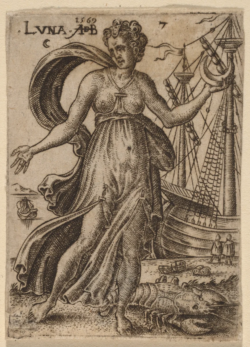 Moon by Abraham de Bruyn, print, 1569