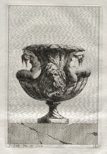 Suite of Vases: Plate 18 by Jacques François Saly, print, 1746