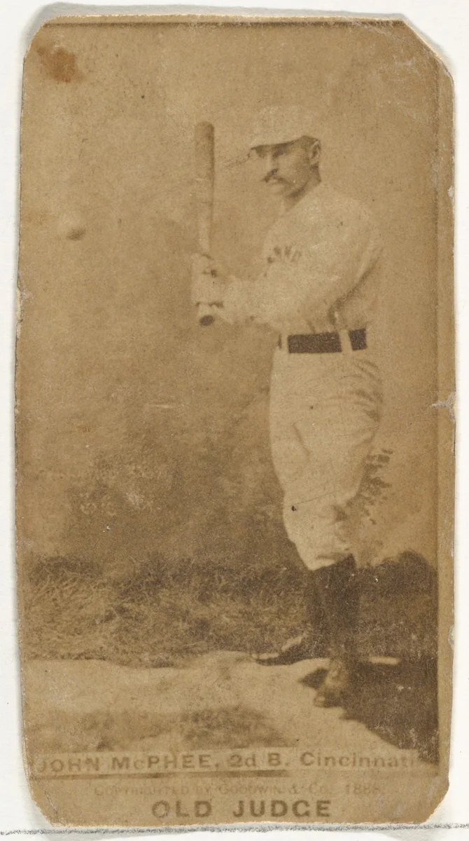 John Alexander "Bid" McPhee, 2nd Base, Cincinnati, from the Old Judge series (N172) for Old Judge Cigarettes by Goodwin & Company, photograph, 1888