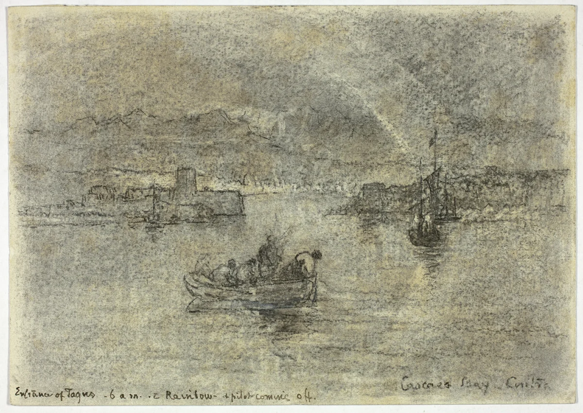 Rainbow over Cascais Bay, Cintra, Portugal by Francis Seymour-Haden, drawing, 1877