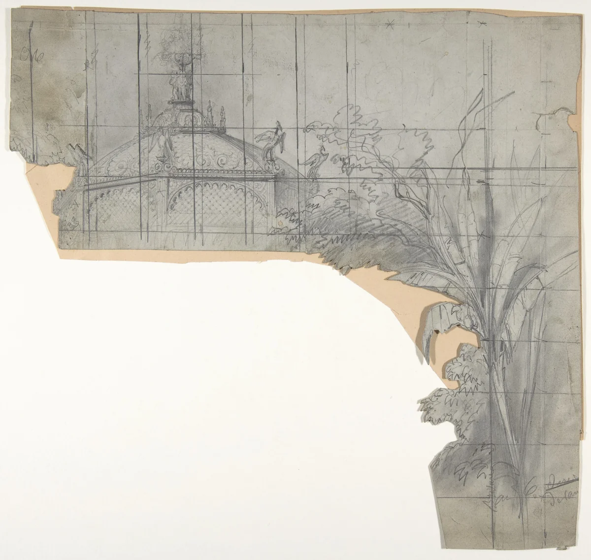 Design for a Stage Set at the Opéra, Paris by Eugène Cicéri, drawing, 1830-1890
