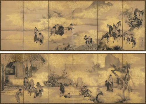 The Eight Immortals of the Wine Cup by Soga Shōhaku (曾我 蕭白), painting, 1750-1781