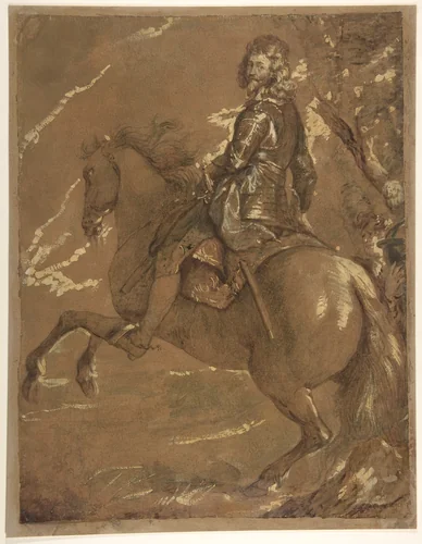 Albert de Ligne, Count of Arenberg, Prince of Brabançon (1600–1674) by Anthony van Dyck, drawing, 1610-1641