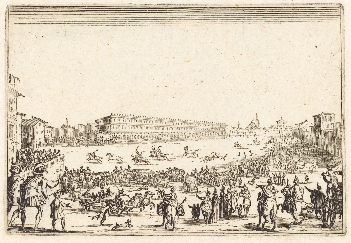 Piazza Presso alla Porta al Prato by Jacques Callot, print, 1622
