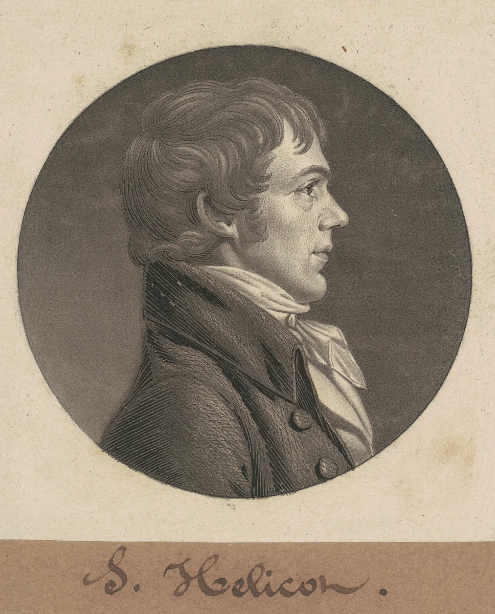 J. Ellicott by Charles B. J. Févret de Saint-Mémin, print, 1804