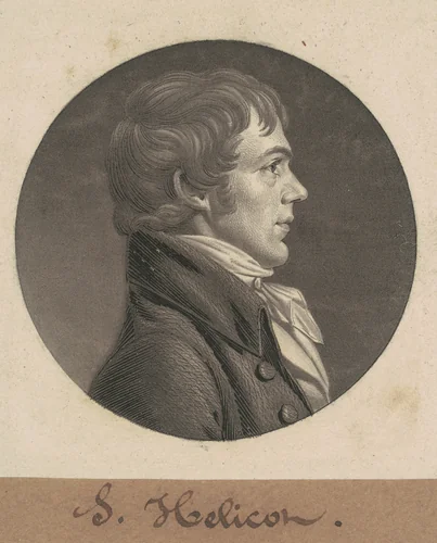 J. Ellicott by Charles B. J. Févret de Saint-Mémin, print, 1804
