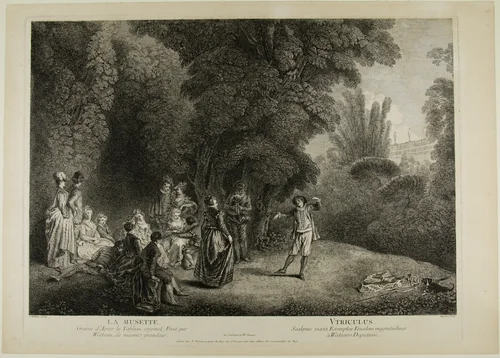 The Country Bagpipe by Jean Moyreau
Jean Antoine Watteau, print, 1720-1762