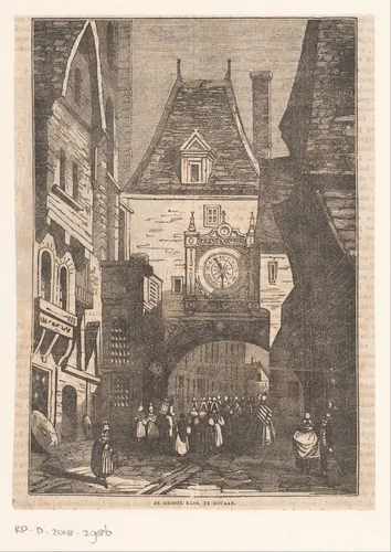 Gezicht op het Gros-Horloge te Rouen by anonymous, book, 1837