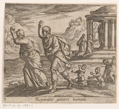 De wedergeboorte van de mensheid by Antonio Tempesta, print, 1606-1638
