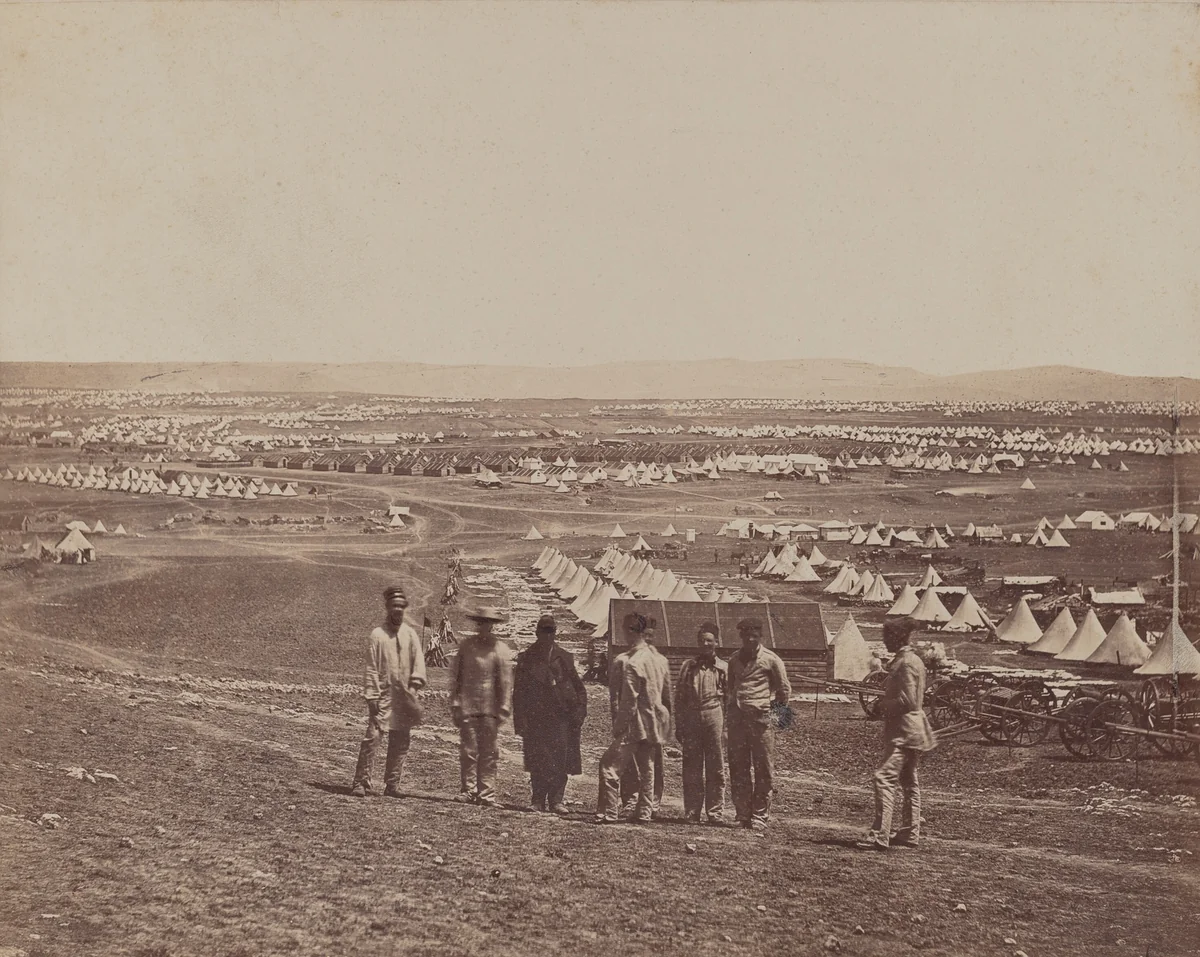 General View of Camp by James Robertson; Felice Beato, photograph, 1855-1856