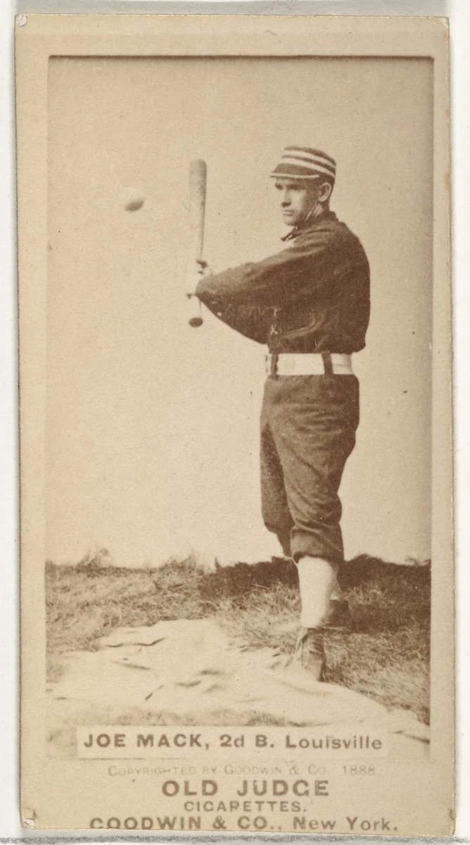 Joseph "Reddy" Mack, 2nd Base, Louisville Colonels, from the Old Judge series (N172) for Old Judge Cigarettes by Goodwin & Company, photograph, 1888