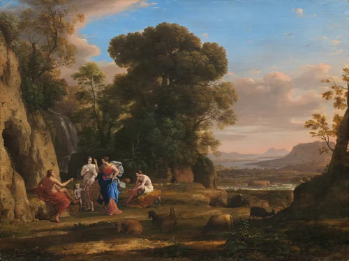 The Judgment of Paris by Claude Lorrain, painting, 1645-1646