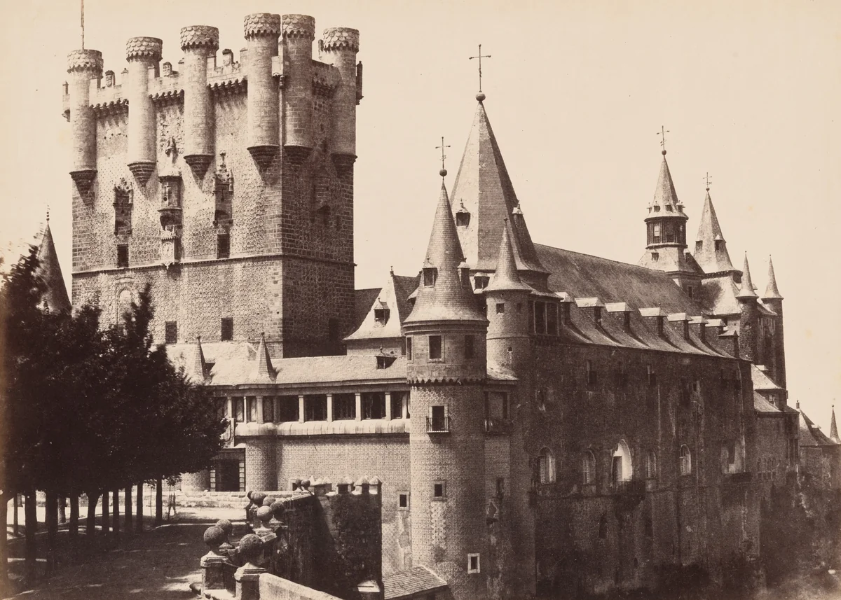 Segovia, Façade of the Alcazar and Moorish Tower by Charles Clifford, photograph, 1849-1859