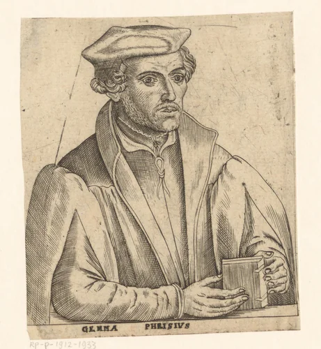 Portret van Gemma Frisius by anonymous, print, 1563-1642