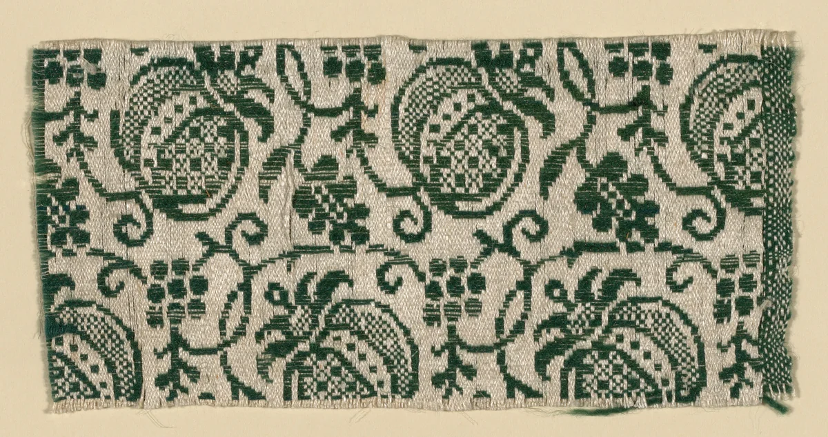 Fragment by Netherlands, textile, 1650-1700