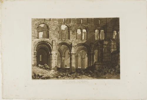 Holy Island Cathedral, plate 11 from Liber Studiorum by Joseph Mallord William Turner, print, 1808