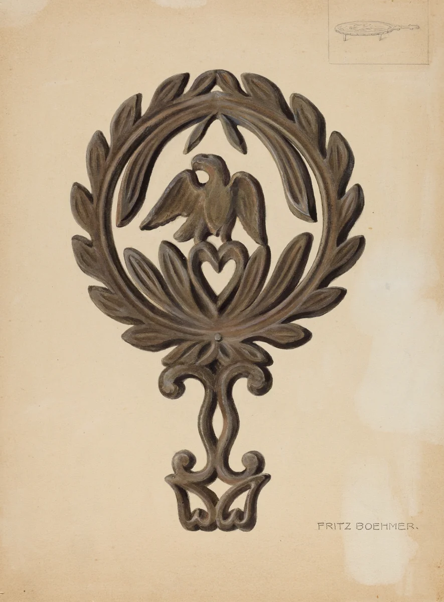 Flat Iron Holder by Fritz Boehmer, index of american design, 1937