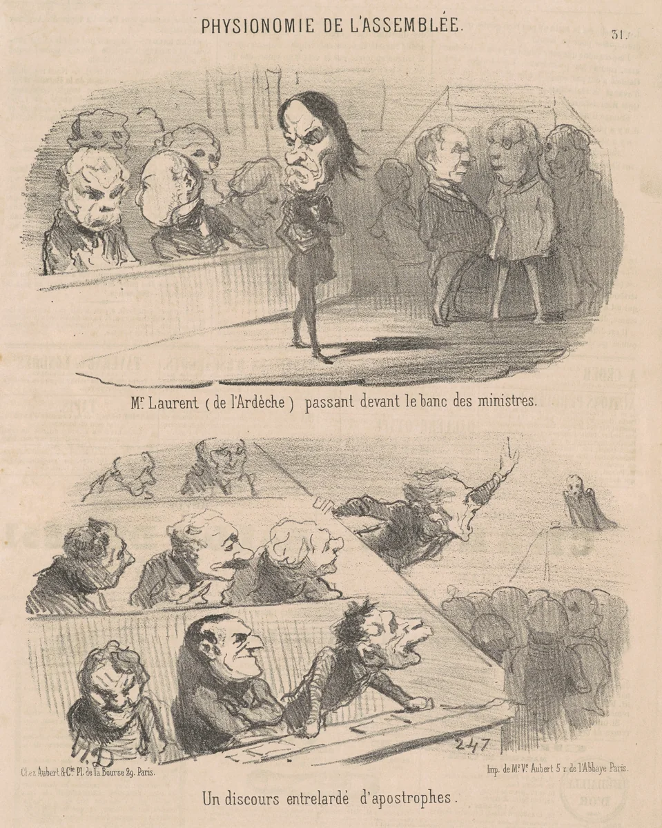 M. Laurent (de l'ardèche) Passant ... by Honoré Daumier, print, 1851