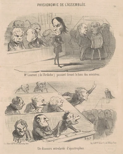 M. Laurent (de l'ardèche) Passant ... by Honoré Daumier, print, 1851