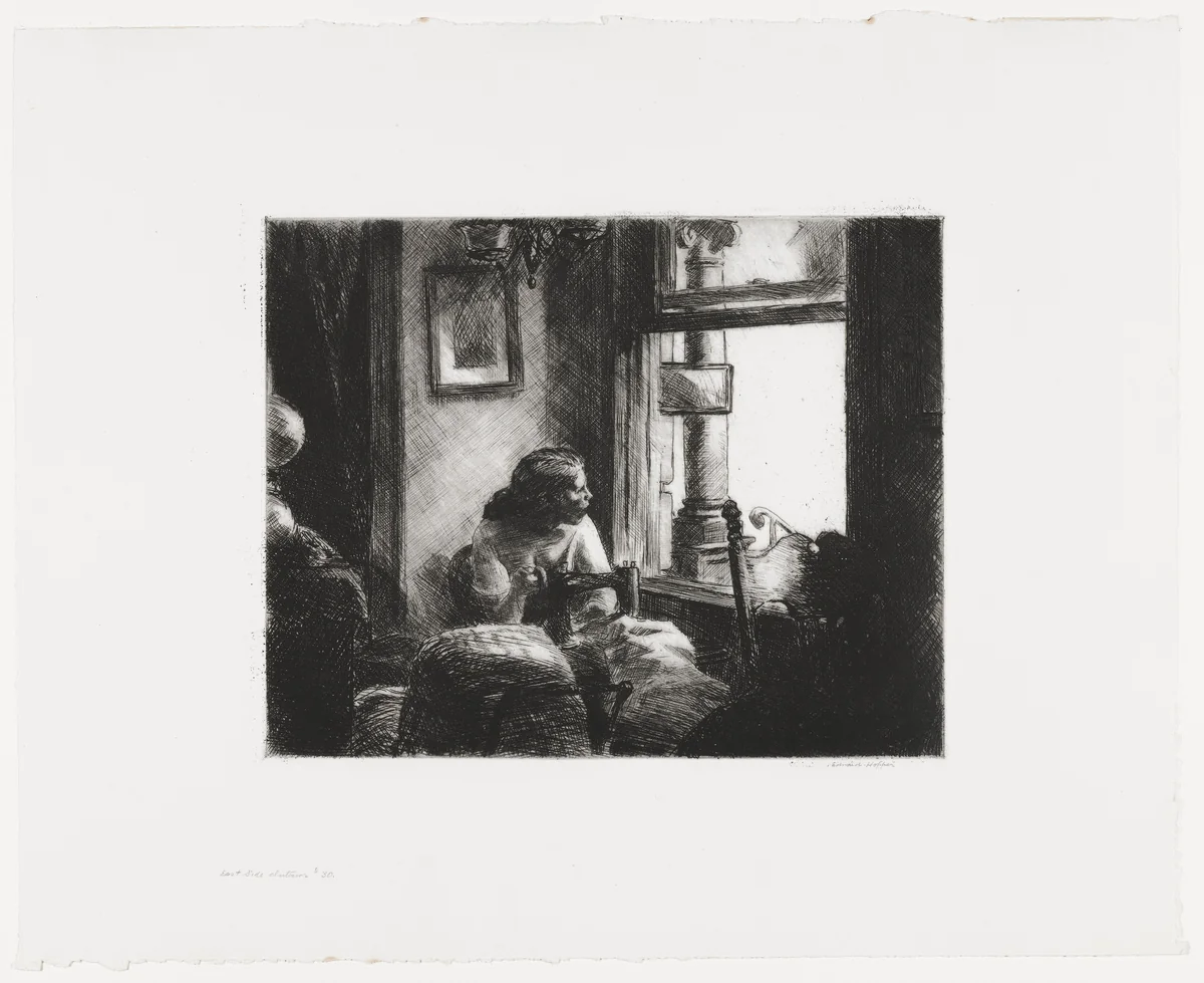 East Side Interior by Edward Hopper, print, 1922