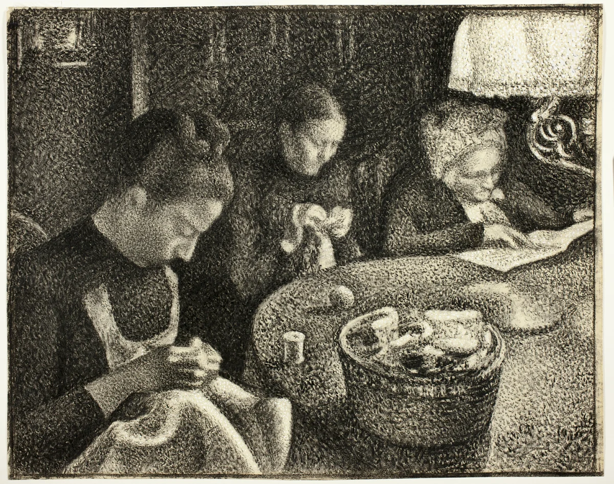 Bourgeois Interior by Georges Lemmen, drawing, 1890-1891