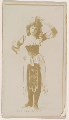 Lyllian Poole, from the Actresses series (N245) issued by Kinney Brothers to promote Sweet Caporal Cigarettes by Kinney Brothers Tobacco Company, photograph, 1890