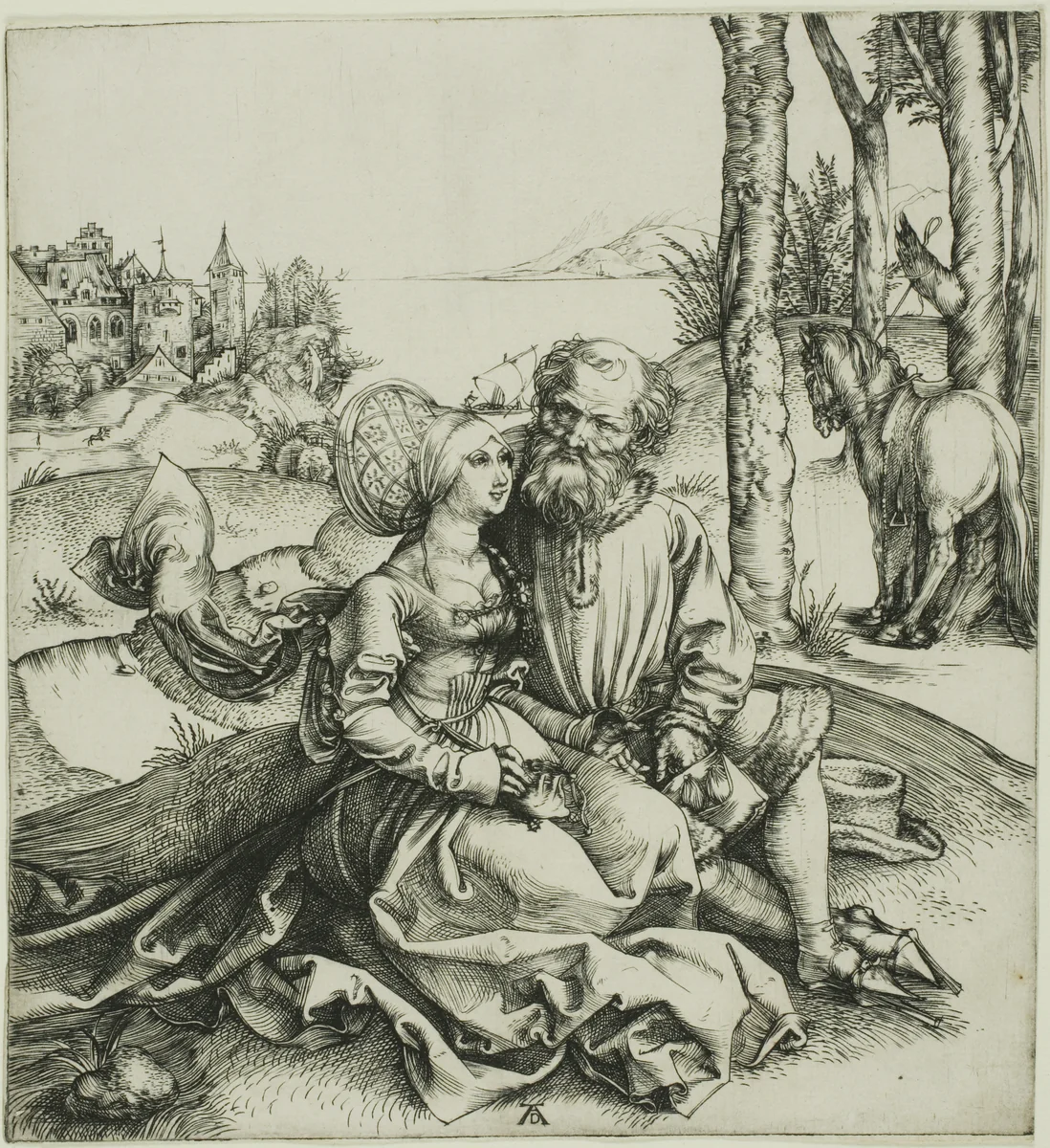 The Ill-Assorted Couple by Albrecht Dürer, print, 1491-1501
