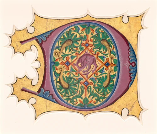 Initial D by Master of the Cypresses, drawing, 1430-1440