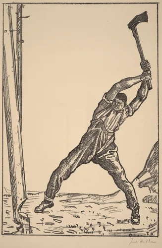The Woodcutter by Ferdinand Hodler, print, 1905-1915