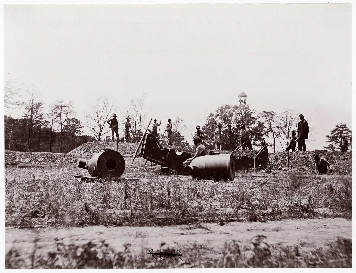Pontoon Bridge at Deep Bottom, James River by Andrew Joseph Russell, photograph, 1864