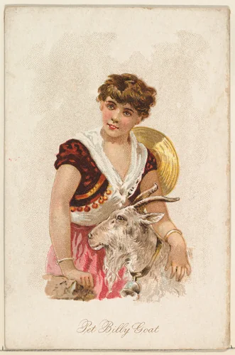 Pet Billy Goat, from the Household Pets series (N194) issued by Wm. S. Kimball & Co. by William S. Kimball & Company, print, 1891