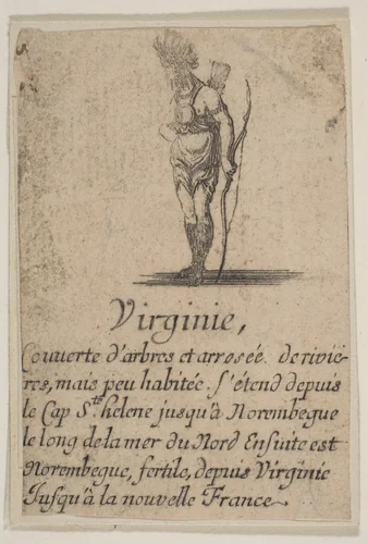 Virginia, from the playing cards "Jeu de la Géographie" by Stefano della Bella, print, 1644