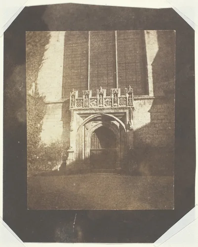 Ancient Door, Magdalen College, Oxford by William Henry Fox Talbot, photograph, 1838-1848