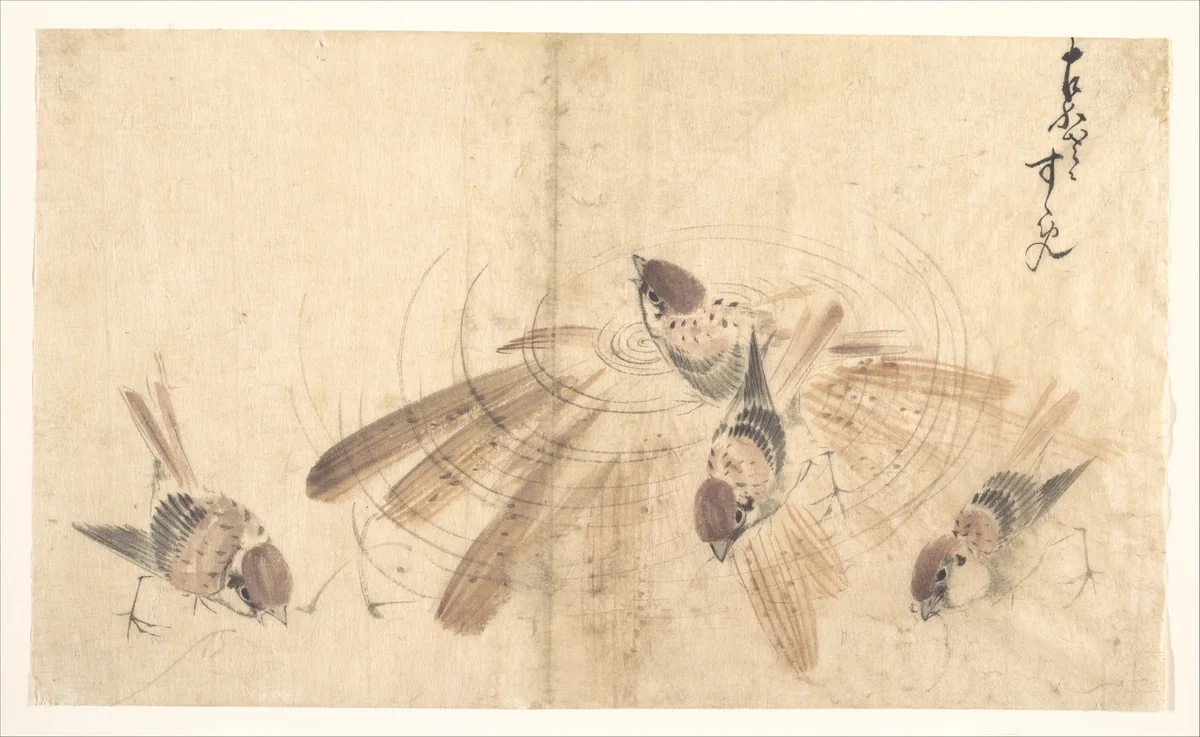 Sparrows by Katsushika Hokusai (葛飾 北斎), print, 1815-1835