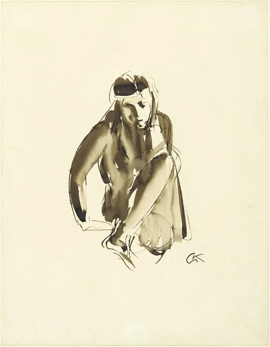 Dancer (Tänzerin) by Georg Kolbe, drawing, 1918