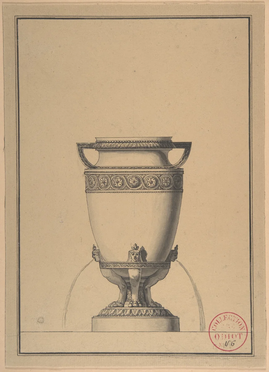 Design for a Wine Fountain by Henri Auguste, drawing, 1770-1816