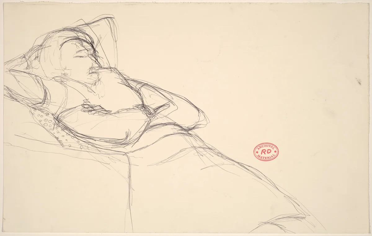 Untitled [woman reclining in a seat] by Richard Diebenkorn, drawing, 1955-1967