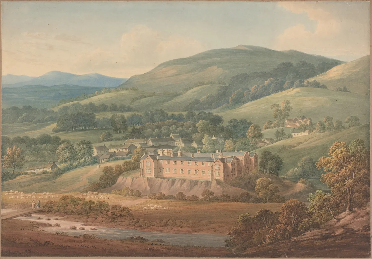 View of an Estate by John William Upham, drawing, 1773-1828
