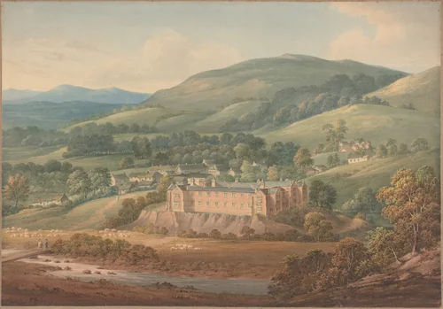 View of an Estate by John William Upham, drawing, 1773-1828