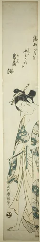 Woman Dressing after Her Bath by Ishikawa Toyonobu, print, 1750-1770
