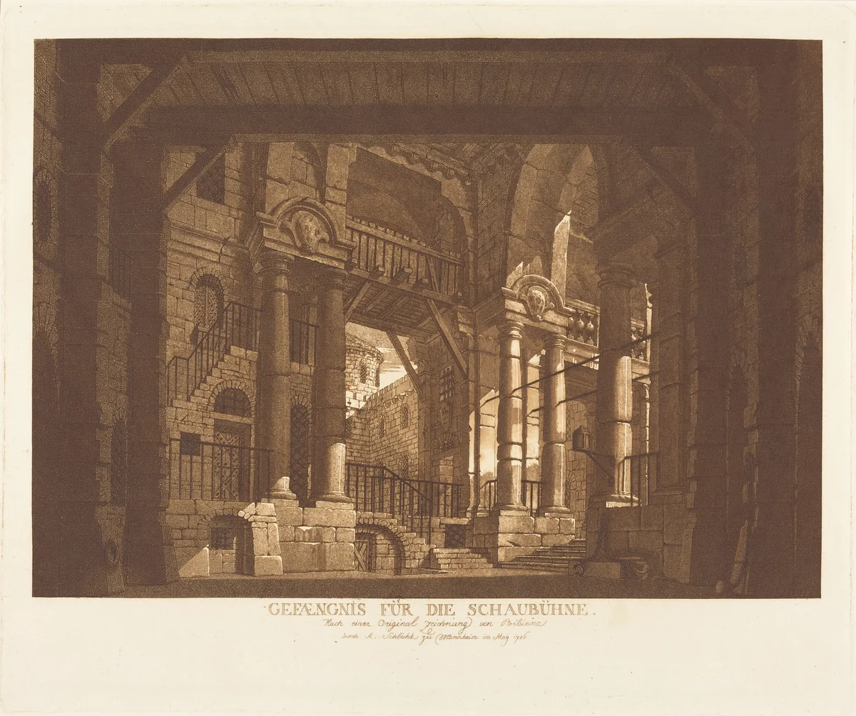 Gefängnis für die Schaubühne by Abel Schlicht, print, 1786
